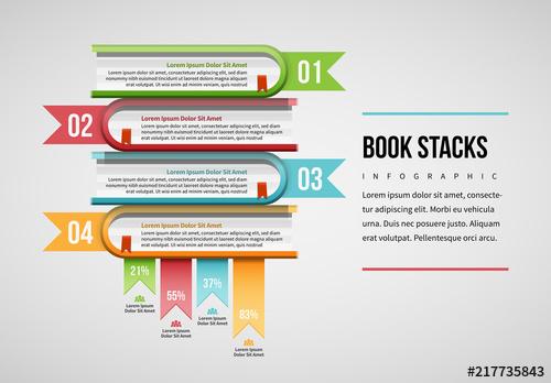 Stacked Books Infographic Layout - 217735843 - 217735843