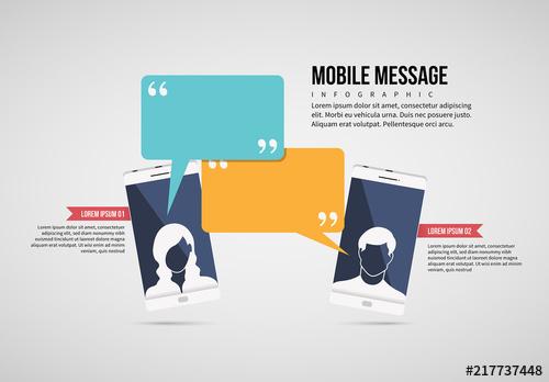 Mobile Phone Message Infographic Layout - 217737448 - 217737448