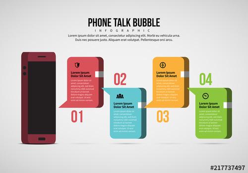 Phone Talk Bubble Infographic Layout - 217737497 - 217737497