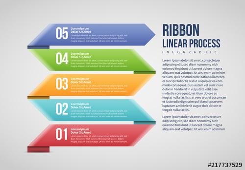 Ribbon Linear Process Infographic Layout - 217737529 - 217737529