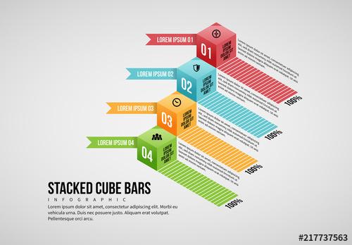 Stacked Cube Bars infographic Layout - 217737563 - 217737563