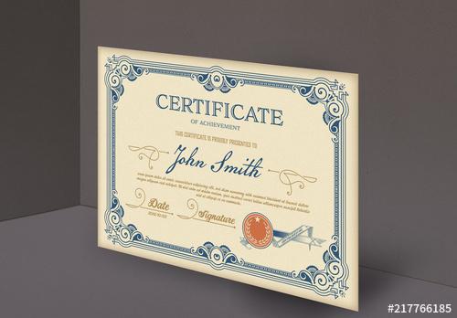 Vintage Certificate of Achievement Layout - 217766185 - 217766185