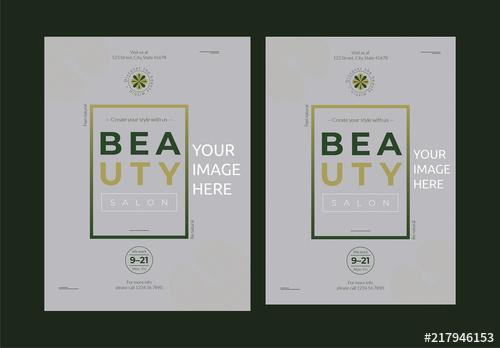 Poster Layout with Green Gradient Box Element - 217946153 - 217946153