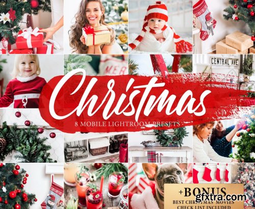 CreativeMarket - 8 CHRISTMAS Lightroom Mobile Presets 4268676