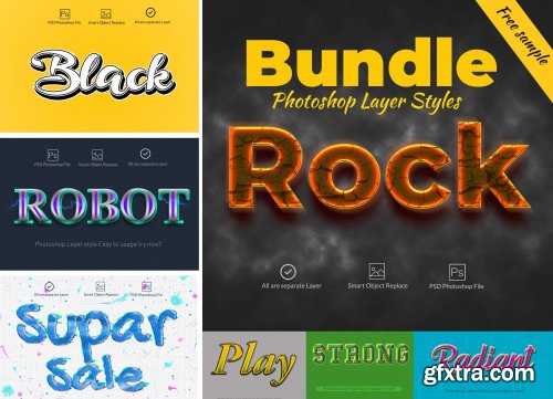 CreativeMarket - Bundle Photoshop Layer Styles 4073173