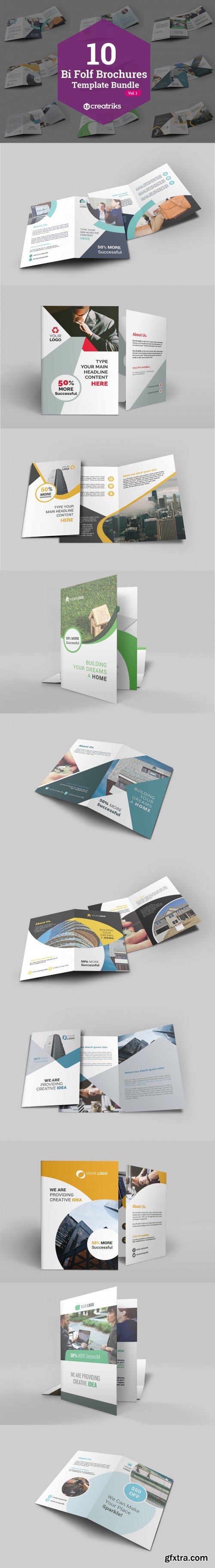 CreativeMarket - 50 Bi-Fold Brochures Bundle 4268003