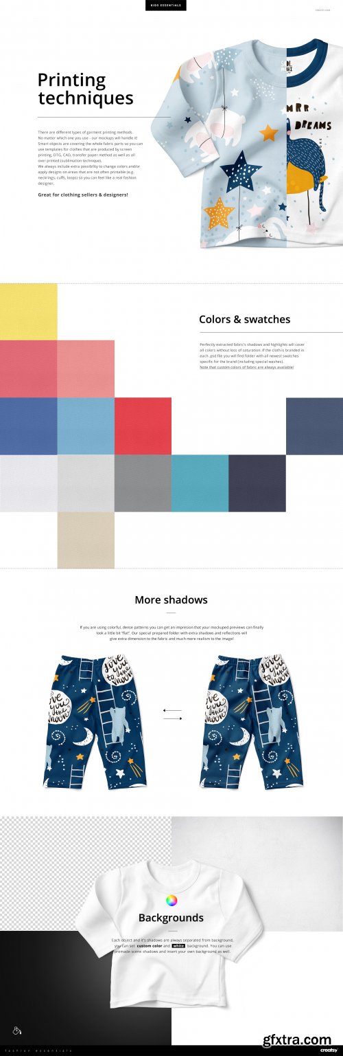 CreativeMarket - Baby Long Sleeve Pyjama Mockup Set 4309706