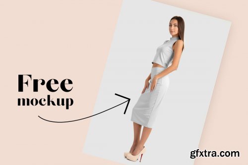 CreativeMarket - Woman Elegant Skirt Suit Mockup Set 4296581