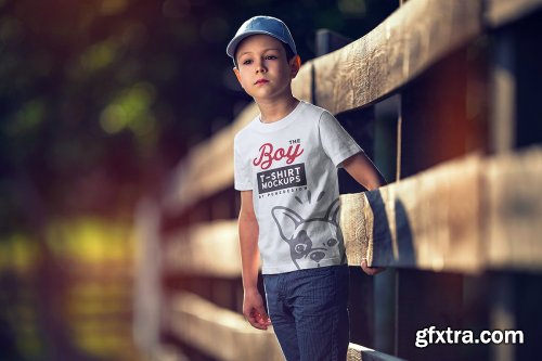 CreativeMarket - Boy T-Shirt Mock-Up Set 4345126