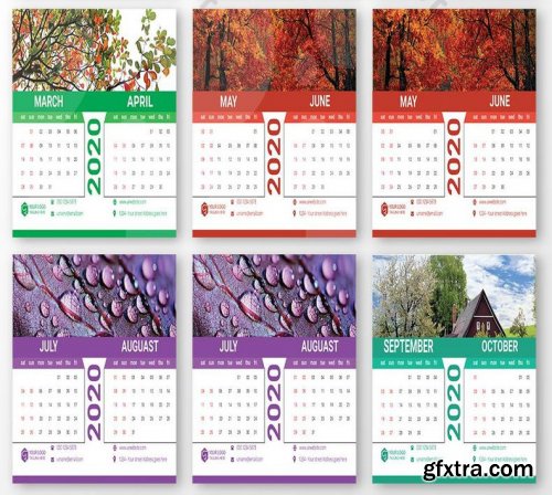 Desk Calendar design template 2020