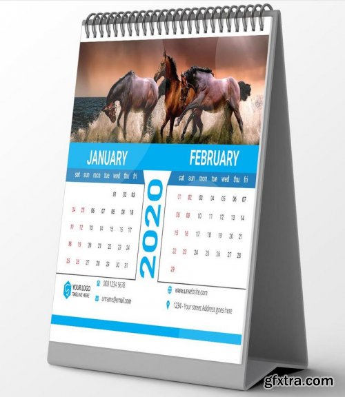 Desk Calendar design template 2020