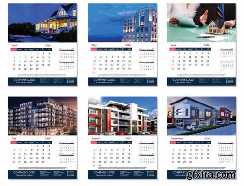 Desk Calendar design template 2020