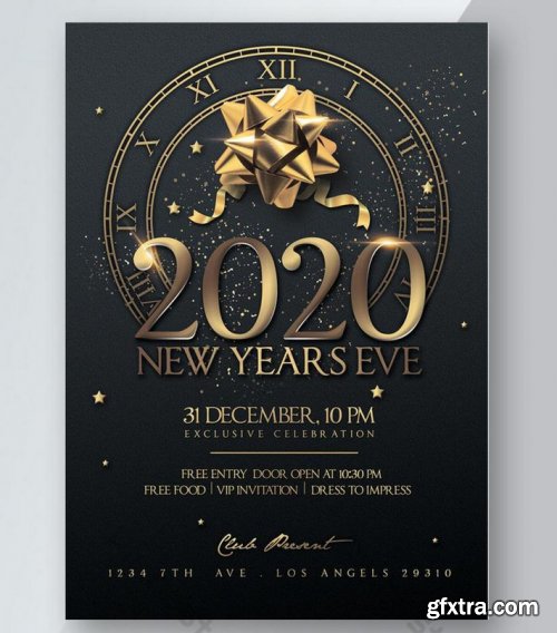 New year's eve invitation flyer 2020 