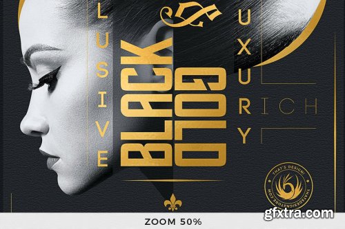 CreativeMarket - Black and Gold Flyer Template V17 4366236