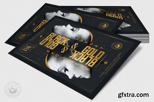 CreativeMarket - Black and Gold Flyer Template V17 4366236