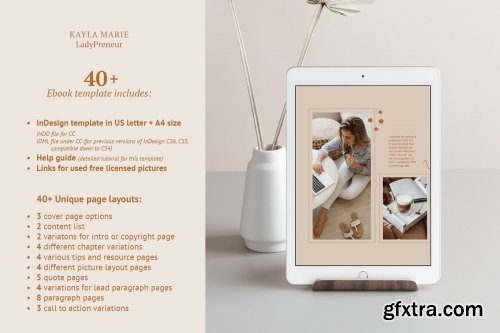 CreativeMarket - eBook template InDesign Kayla 4331657