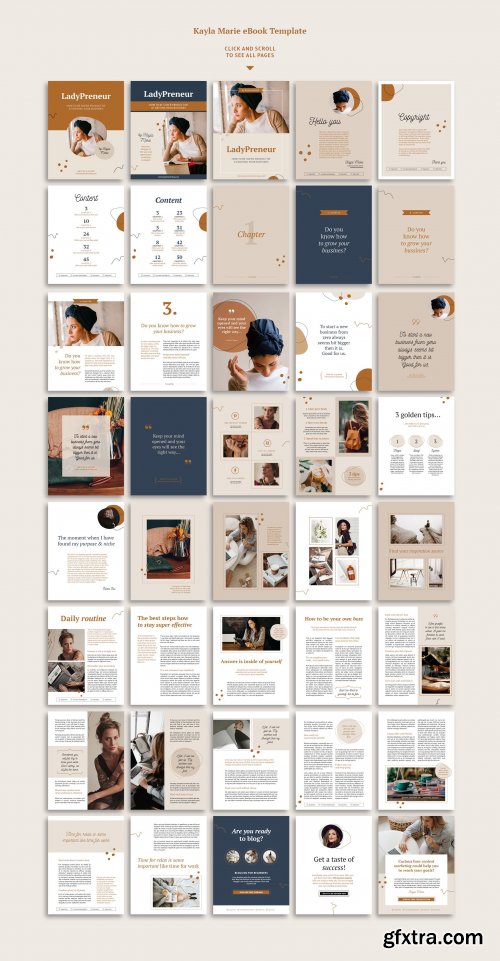 CreativeMarket - eBook template InDesign Kayla 4331657