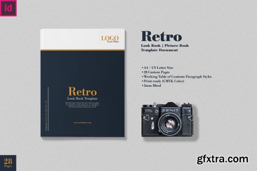 CreativeMarket - Retro Look Book Indesign Template 4359628