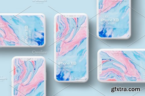 CreativeMarket - Clay iPhone XS Mockups 4317507