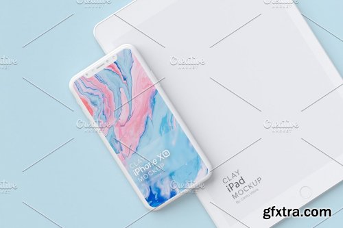 CreativeMarket - Clay iPhone XS Mockups 4317507