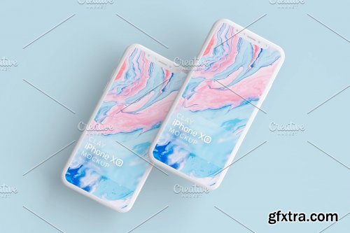 CreativeMarket - Clay iPhone XS Mockups 4317507