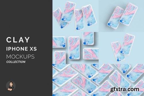 CreativeMarket - Clay iPhone XS Mockups 4317507