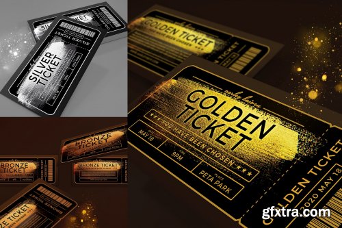 Multipurpose Golden Ticket Invitation