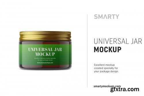 CreativeMarket - Amber small jar mockup 4358242