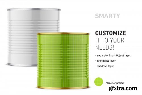 CreativeMarket - Glossy tin can mockup 4359485