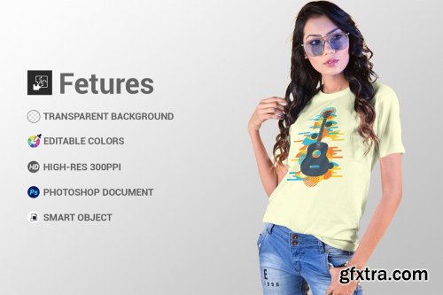 CreativeMarket - Female t-shirt Mockup-V-2-005 4180772