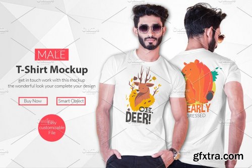 CreativeMarket - Male t-shirt Mockup-V-2-004 4184037