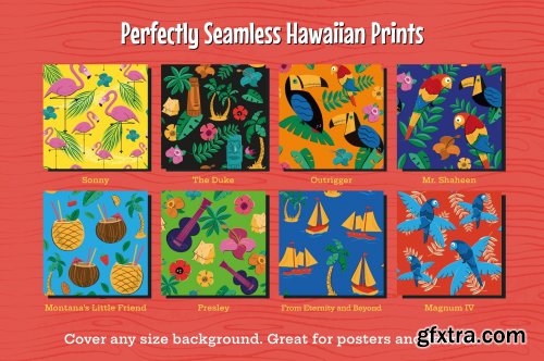 CM Tiki and Hawaiian Seamless Patterns 63799