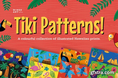 CM Tiki and Hawaiian Seamless Patterns 63799