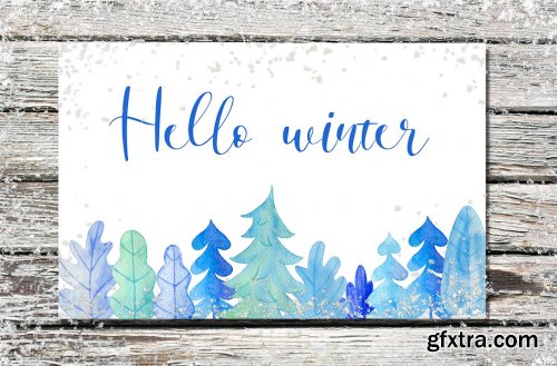 Winter Watercolor Design Kit