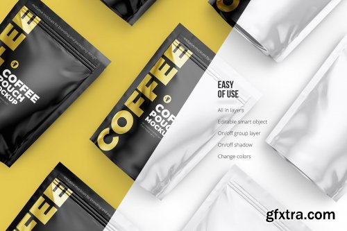 CreativeMarket - Stand-up pouch mockup. Pack 5 psd 4190350