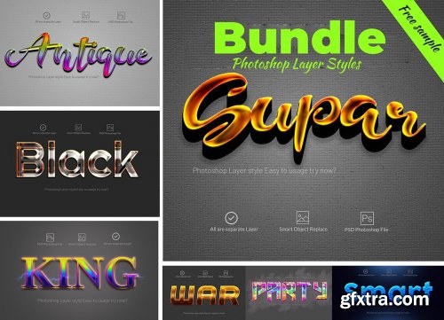 CreativeMarket - Bundle Photoshop Layer Style 4219240