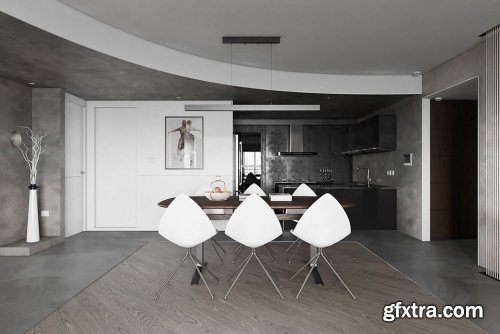 Interior Kitchen - Livingroom 64 Scene By DoTienDung 