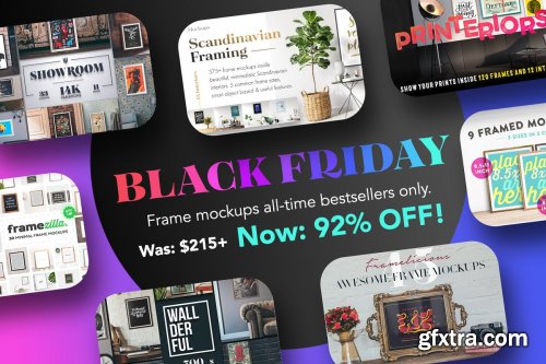 CreativeMarket - BLACK FRIDAY Huge Frame Mockup 4332302