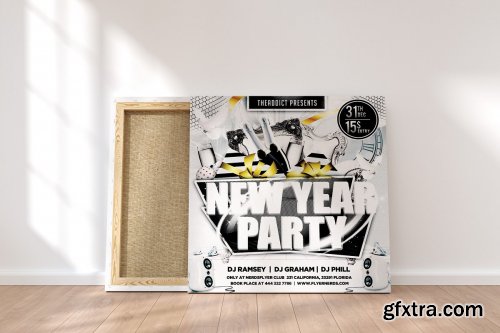 CreativeMarket - White New Year Party Flyer 4366025