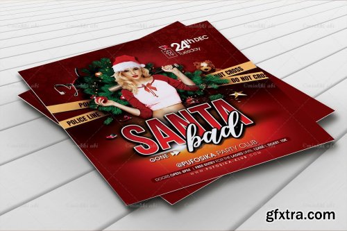 CreativeMarket - Bad Santa Flyer 4365592