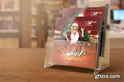 CreativeMarket - Bad Santa Flyer 4365592