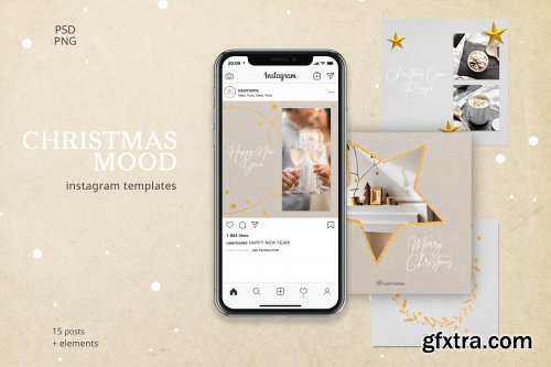 CreativeMarket - CHRISTMAS MOOD Instagram Templates 4364626