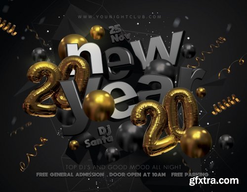 New Year 2020  Premium PSD Flyer Template