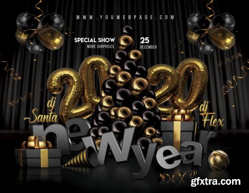 New Year 2020  Premium PSD Flyer Template