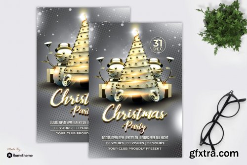 Christmas Whitegold Party Flyer MR