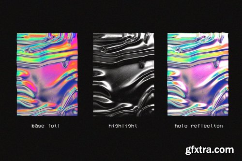 CreativeMarket - Holographic foil mock-up template 4385953