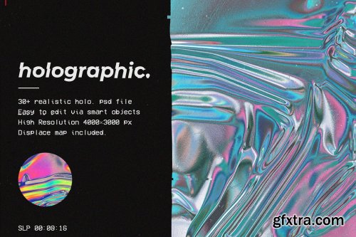 CreativeMarket - Holographic foil mock-up template 4385953