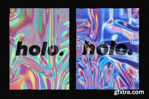 CreativeMarket - Holographic foil mock-up template 4385953