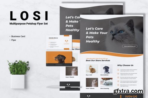 LOSI Pet Shop Business Flyer & Business Card