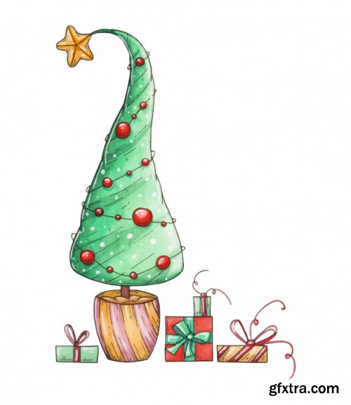 20 Cute Watercolor Christmas Illustration